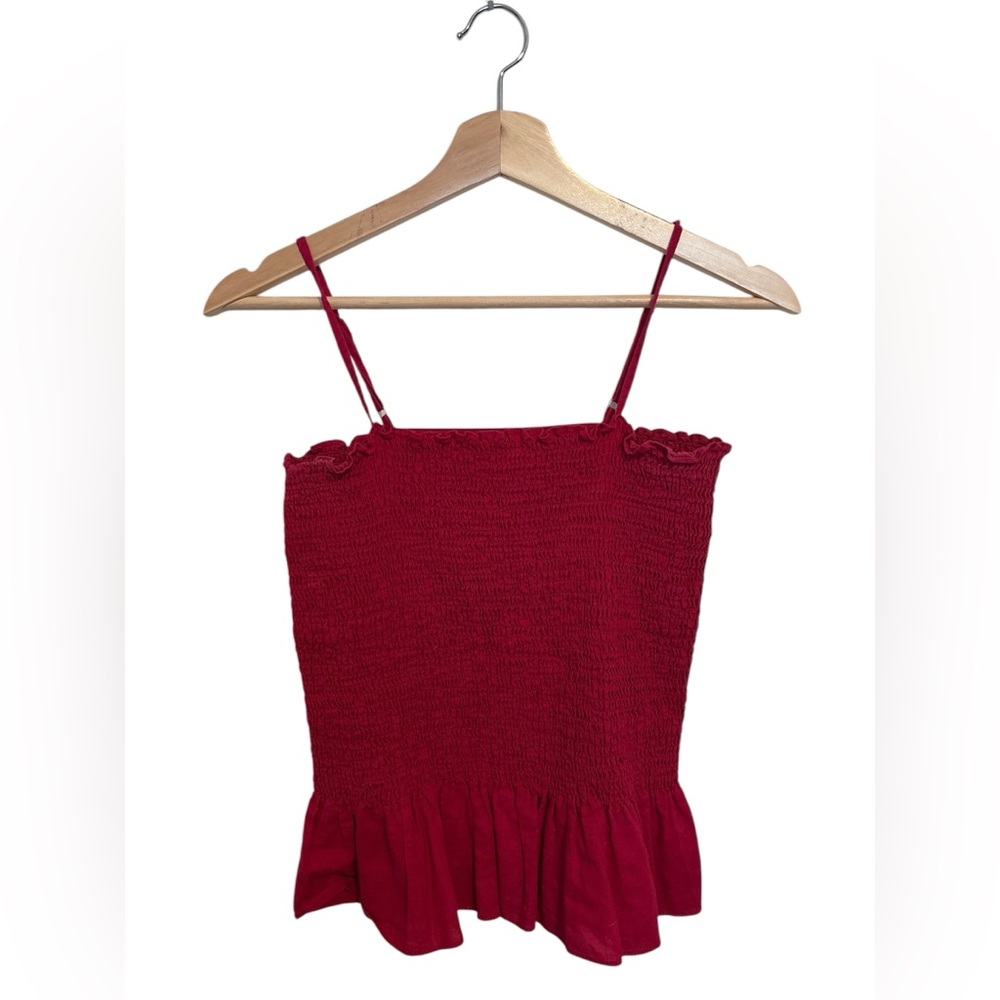 Ruched red camisole